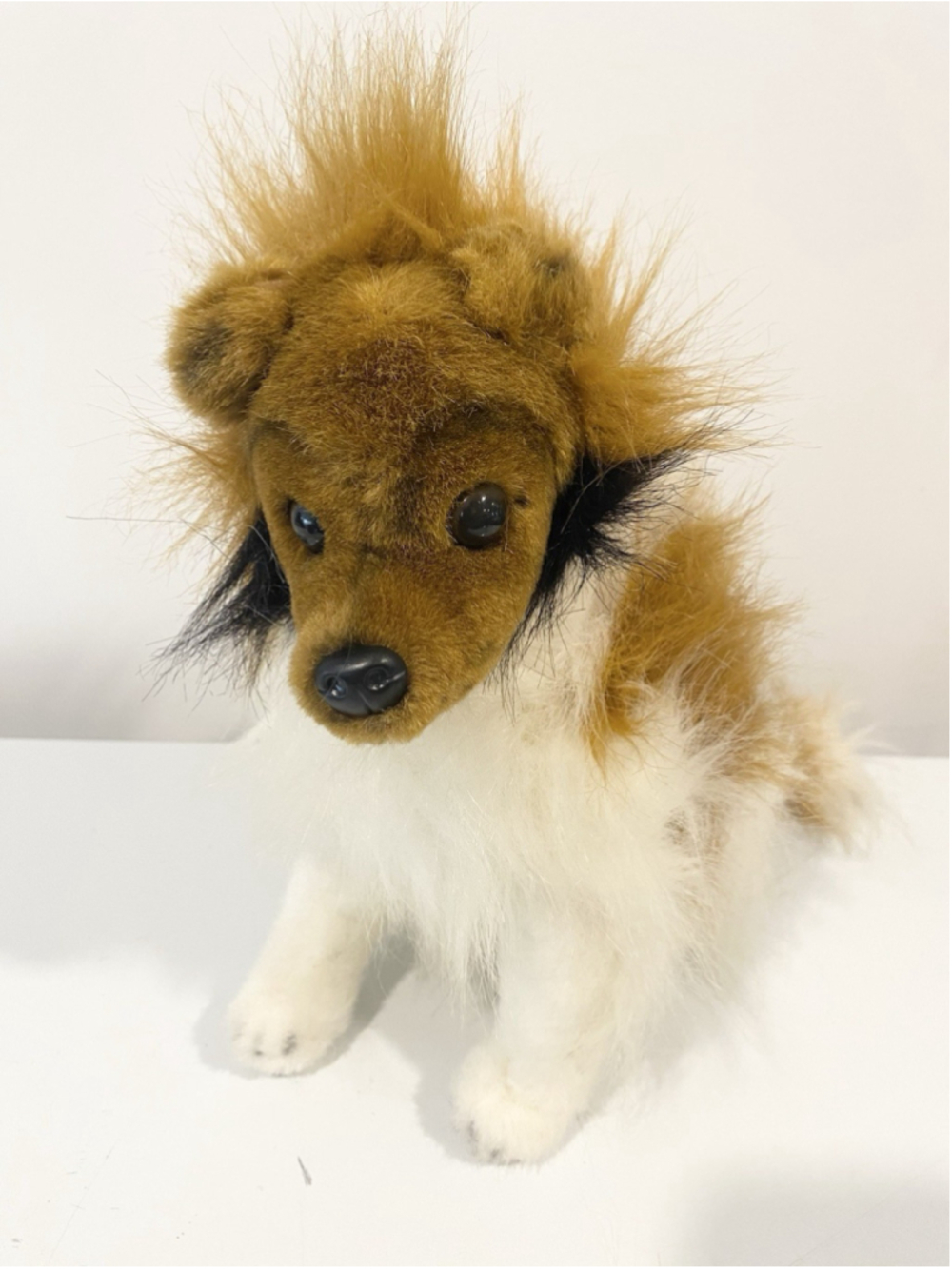 Vintage Royal Plush Toys Pomeranian Dog Plush Sable White Realistic 10”